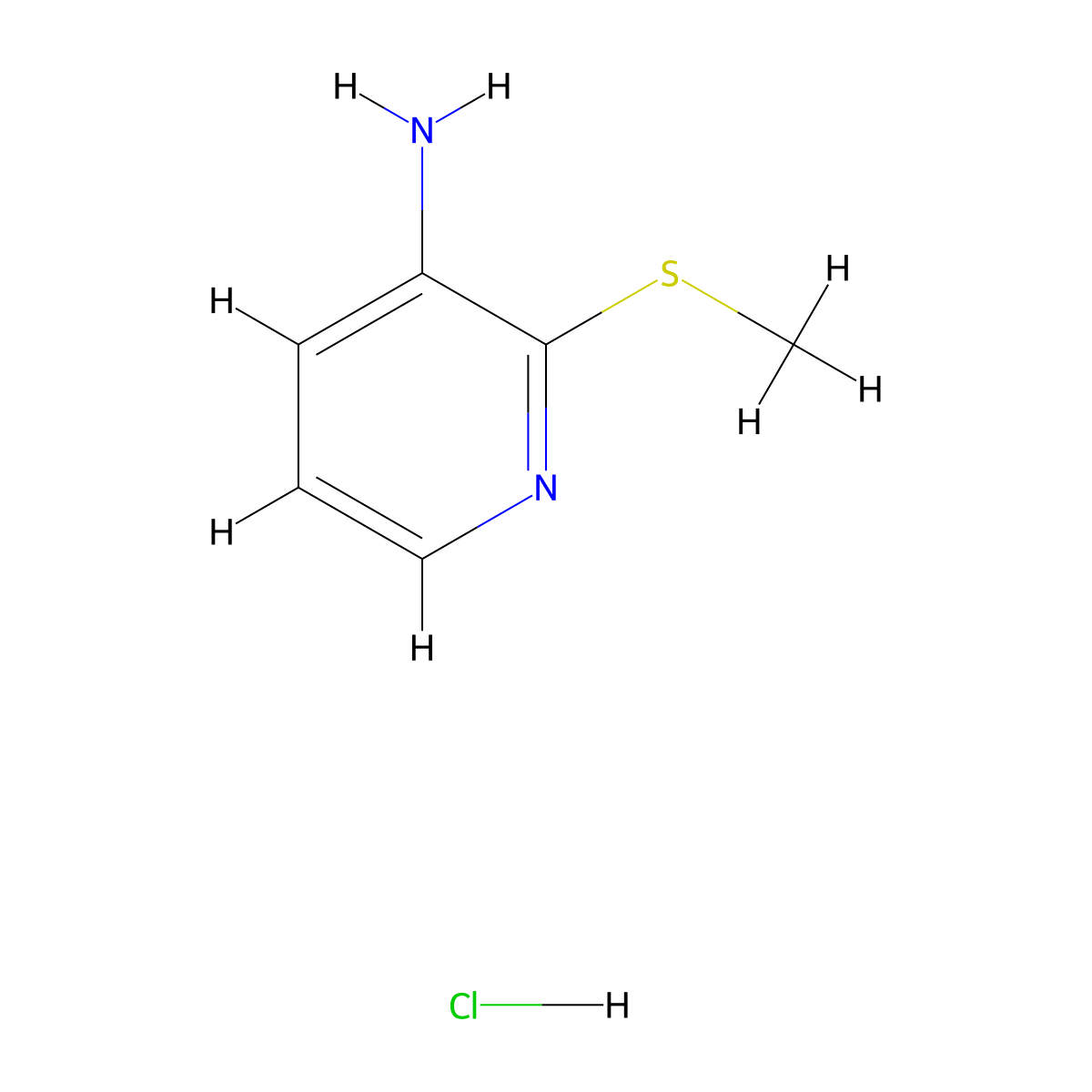 2-(Methylthio)pyridin-3-amine hydrochloride molecular structure, CAS 1353976-60-9