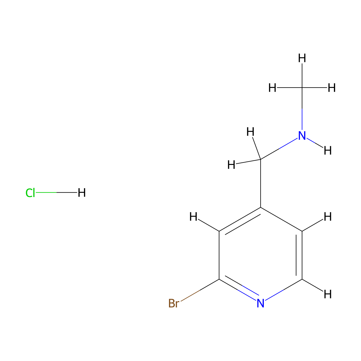 1-(2-bromopyridin-4-yl)-N-methylmethanamine hydrochloride molecular structure, CAS 1353976-68-7