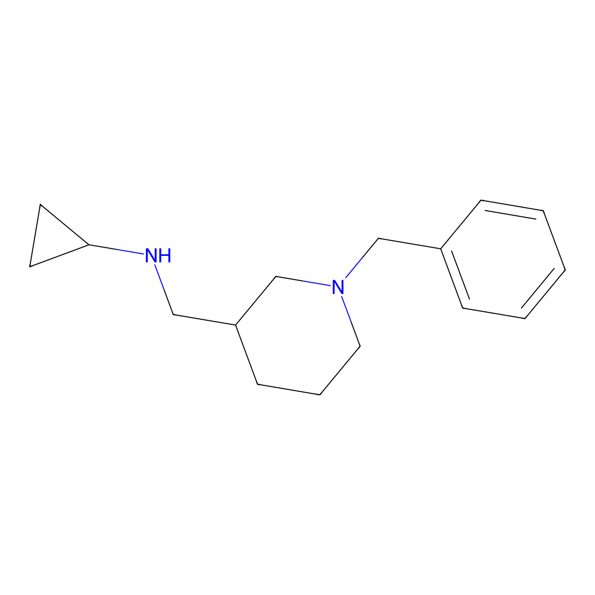 (1-Benzyl-piperidin-3-ylmethyl)-cyclopropyl-amine molecular structure, CAS 1353977-04-4