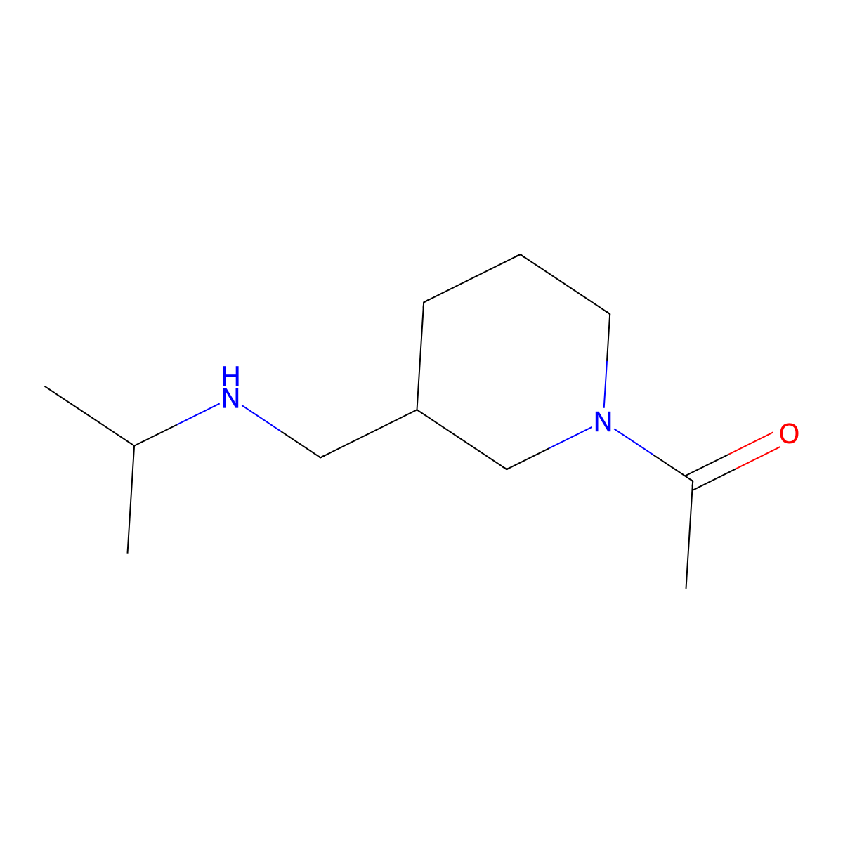 1-(3-((Isopropylamino)methyl)piperidin-1-yl)ethanone molecular structure, CAS 1353977-16-8
