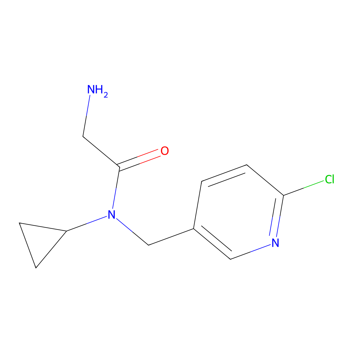 2-Amino-N-((6-chloropyridin-3-yl)methyl)-N-cyclopropylacetamide molecular structure, CAS 1353977-31-7
