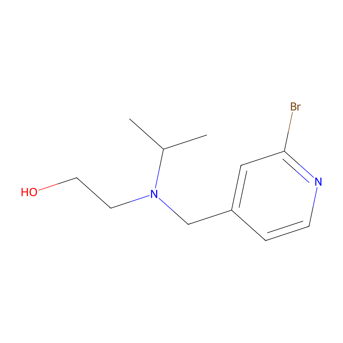 2-[(2-Bromo-pyridin-4-ylmethyl)-isopropyl-amino]-ethanol molecular structure, CAS 1353977-38-4
