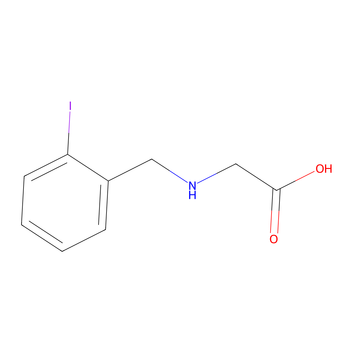 (2-Iodo-benzylamino)-acetic acid molecular structure, CAS 1353977-48-6