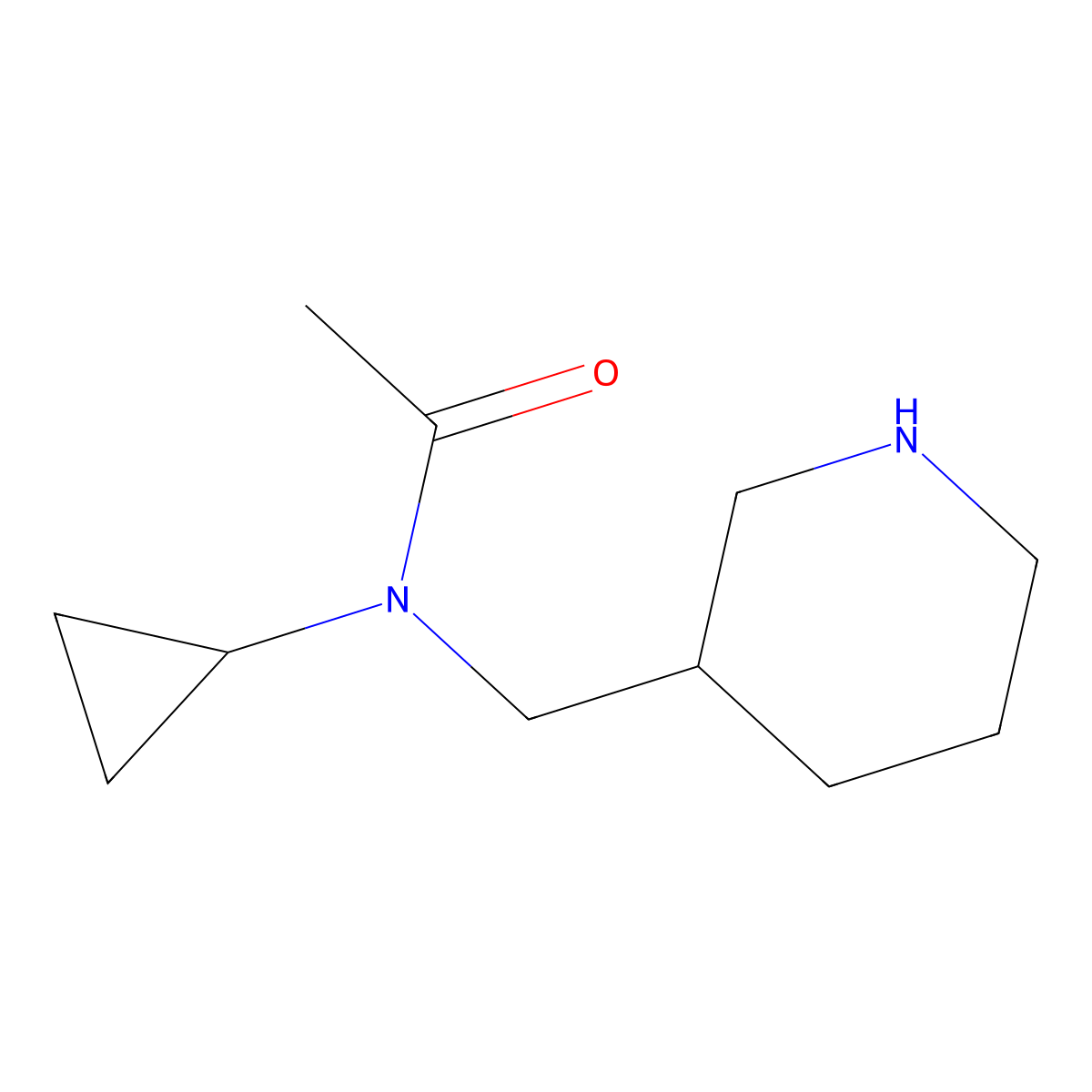 N-cyclopropyl-N-(piperidin-3-ylmethyl)acetamide molecular structure, CAS 1353977-58-8