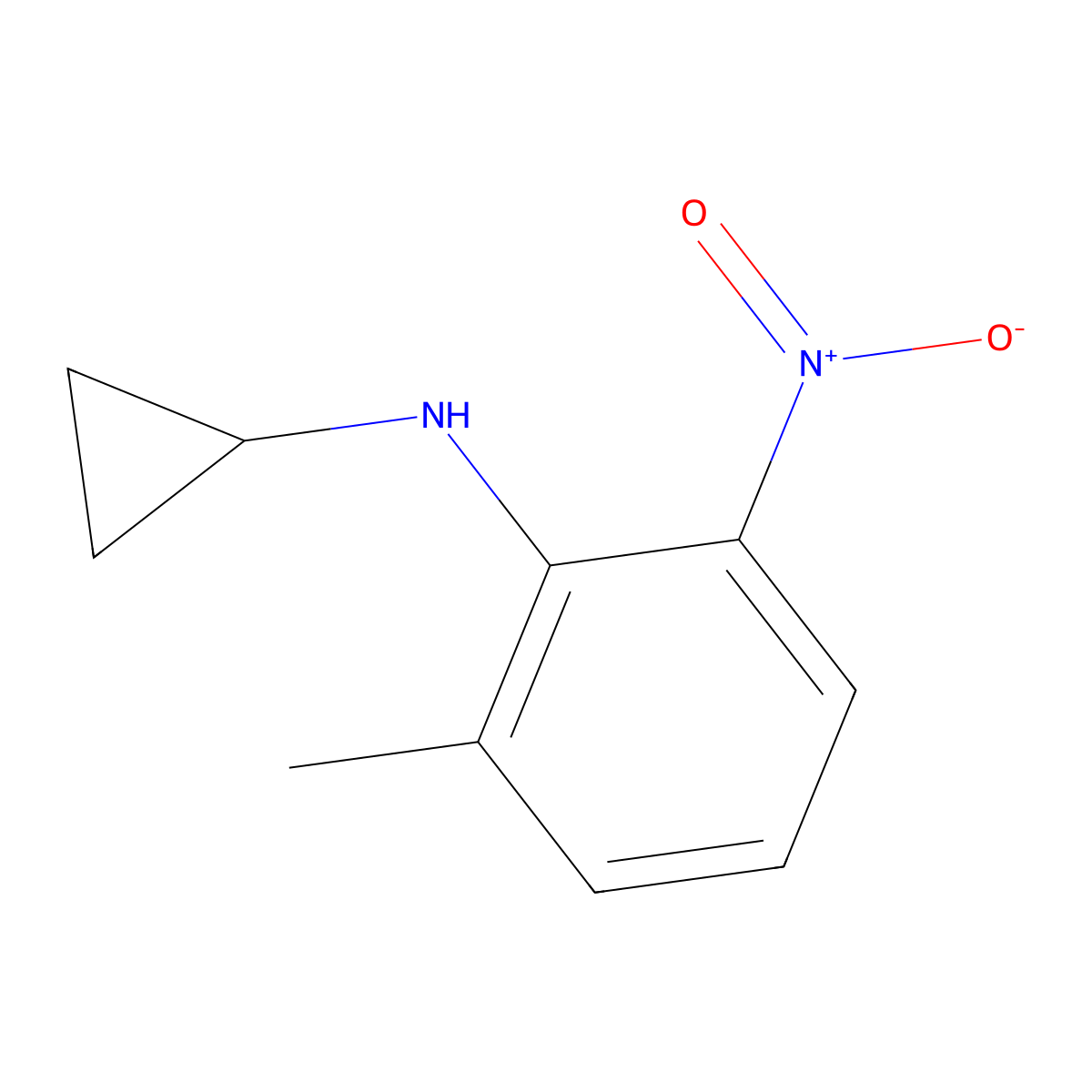 N-cyclopropyl-2-methyl-6-nitroaniline molecular structure, CAS 1353977-68-0