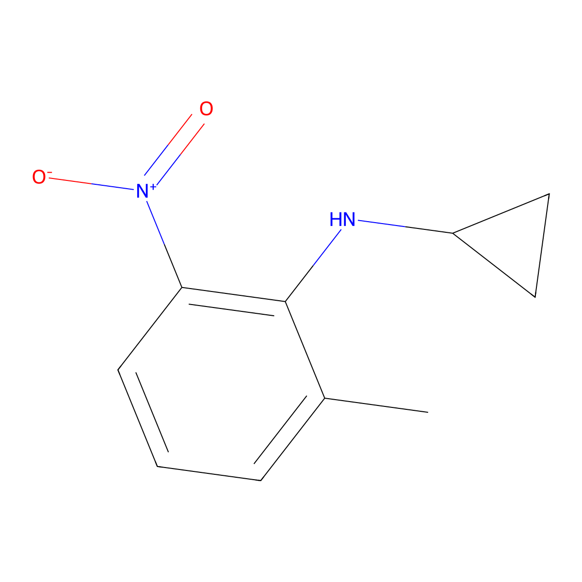 N-cyclopropyl-2-methyl-6-nitroaniline molecular structure, CAS 1353977-68-0