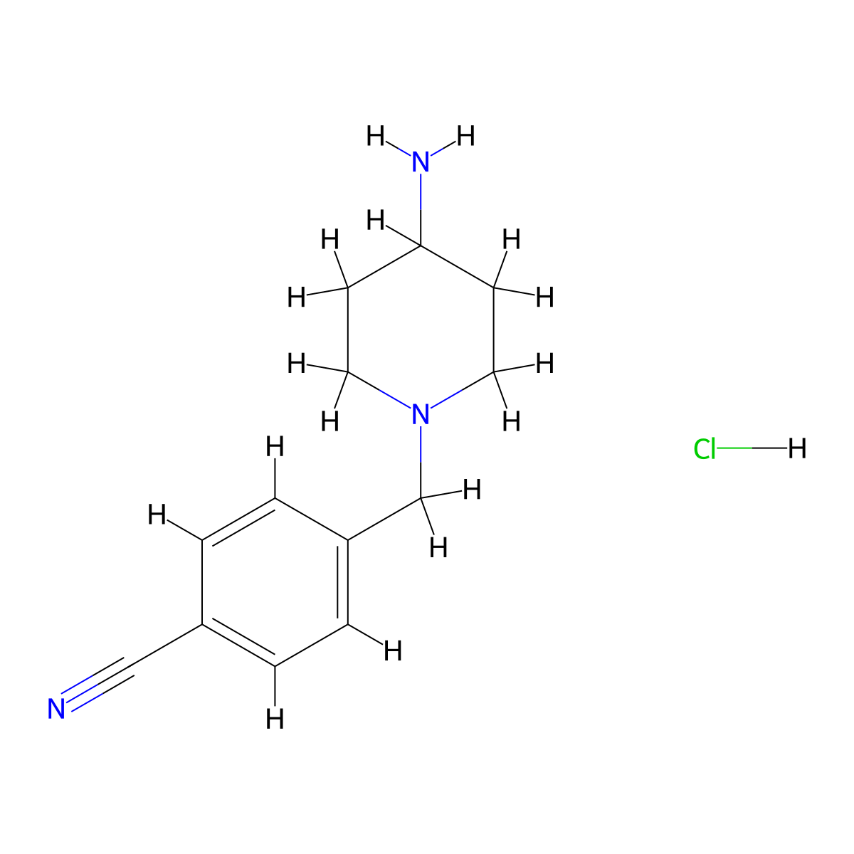 4-((4-Aminopiperidin-1-yl)methyl)benzonitrile hydrochloride molecular structure, CAS 1353977-72-6
