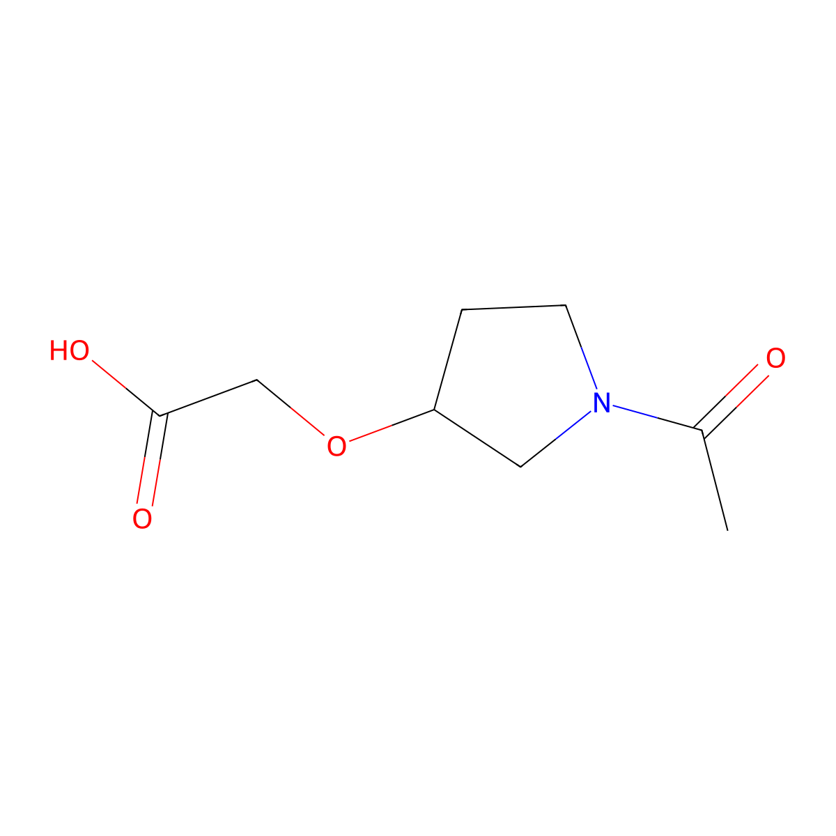 (1-Acetyl-pyrrolidin-3-yloxy)-acetic acid molecular structure, CAS 1353978-18-3