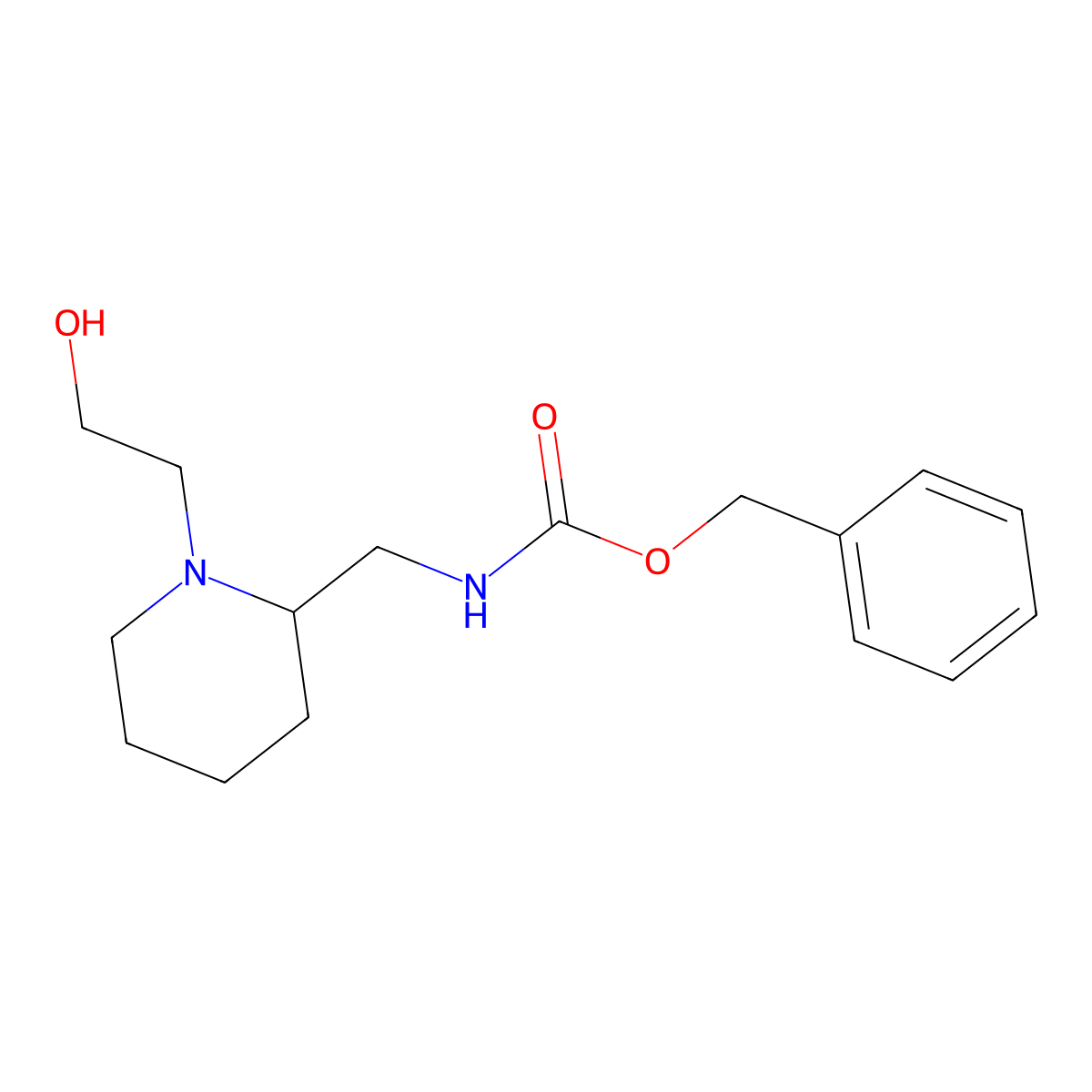 [1-(2-Hydroxy-ethyl)-piperidin-2-ylmethyl]-carbamic acid benzyl ester molecular structure, CAS 1353978-21-8