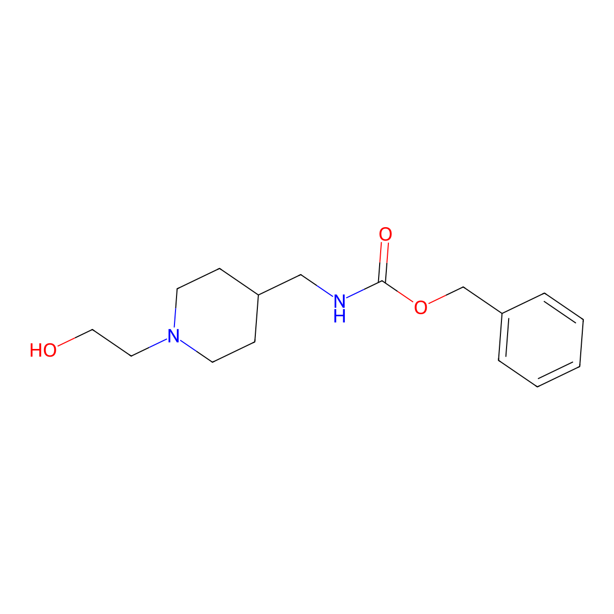 [1-(2-Hydroxy-ethyl)-piperidin-4-ylmethyl]-carbamic acid benzyl ester molecular structure, CAS 1353978-29-6