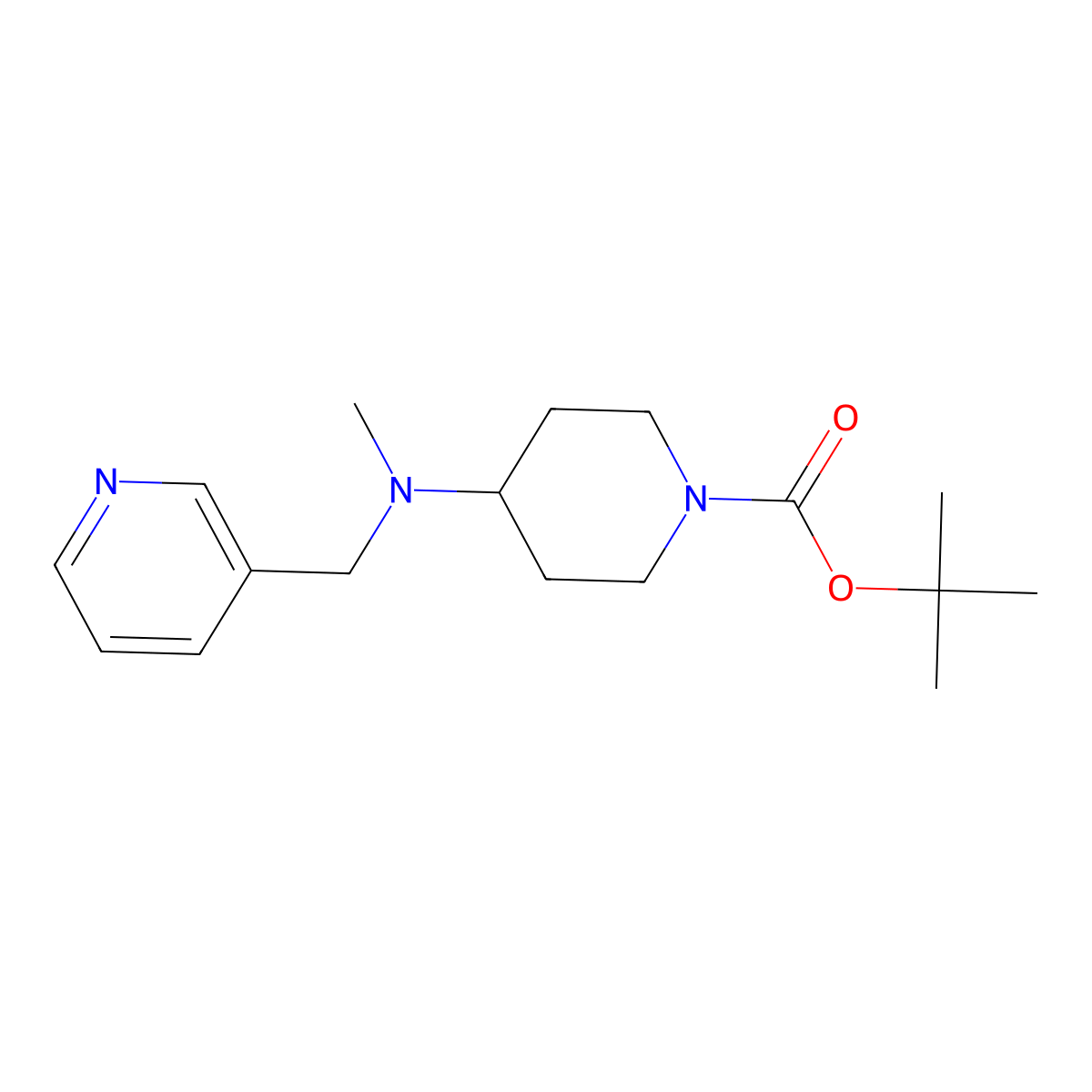 tert-Butyl 4-(methyl(pyridin-3-ylmethyl)amino)piperidine-1-carboxylate molecular structure, CAS 1353978-30-9