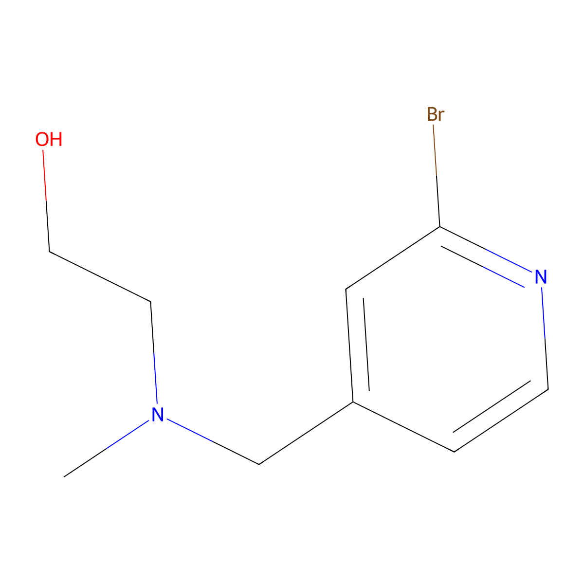 2-[(2-Bromo-pyridin-4-ylmethyl)-methyl-amino]-ethanol molecular structure, CAS 1353978-35-4