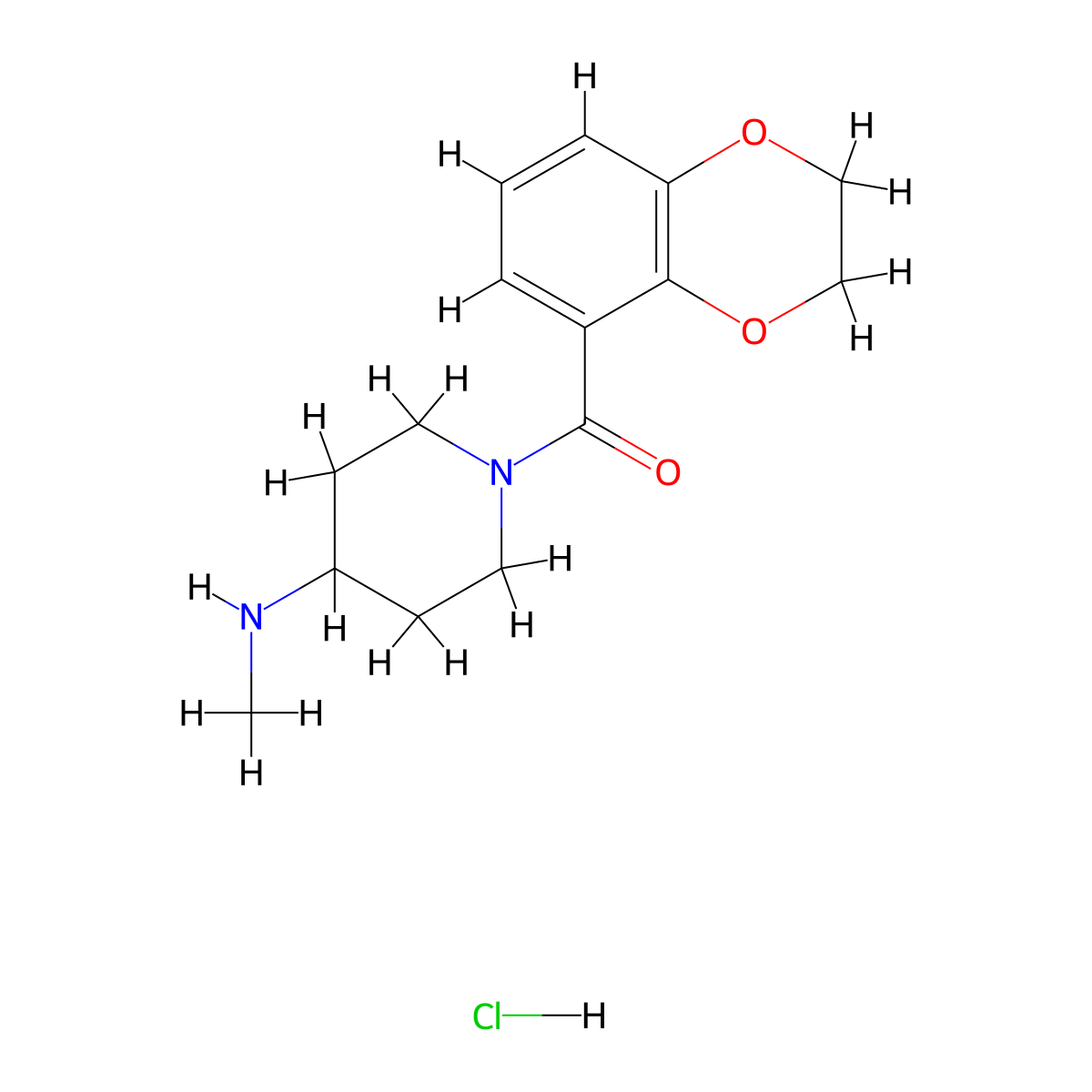 (2,3-Dihydrobenzo[b][1,4]dioxin-5-yl)(4-(methylamino)piperidin-1-yl)methanone hydrochloride molecular structure, CAS 1353978-43-4
