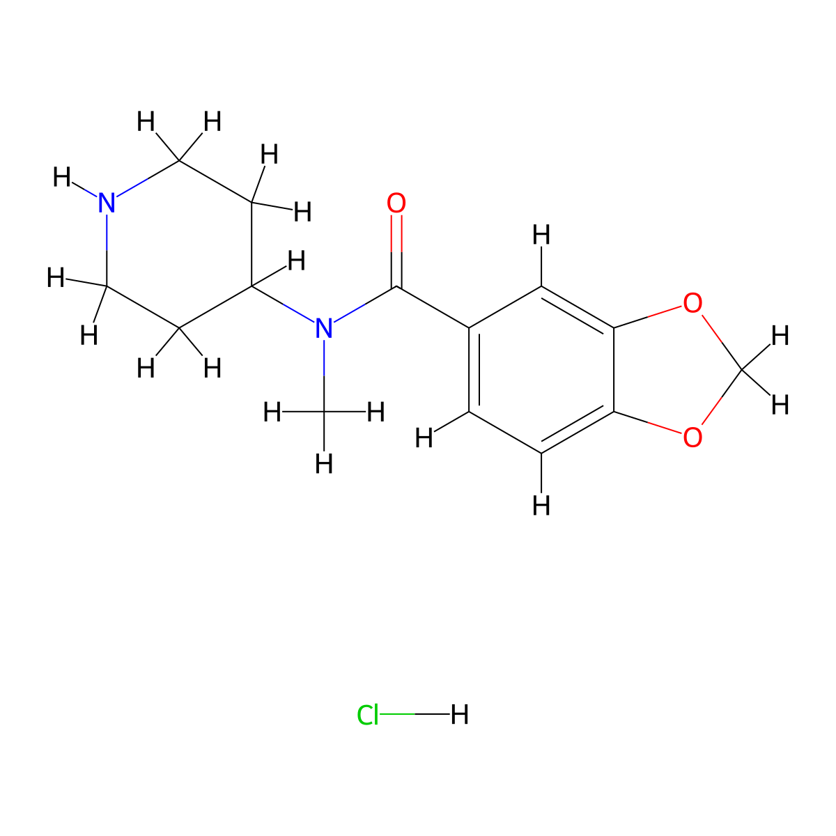 N-Methyl-N-(piperidin-4-yl)benzo[d][1,3]dioxole-5-carboxamide hydrochloride molecular structure, CAS 1353978-56-9
