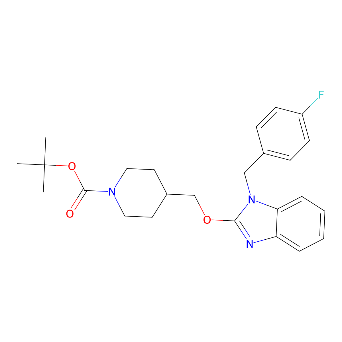 tert-Butyl 4-(((1-(4-fluorobenzyl)-1H-benzo[d]imidazol-2-yl)oxy)methyl)piperidine-1-carboxylate molecular structure, CAS 1353978-58-1