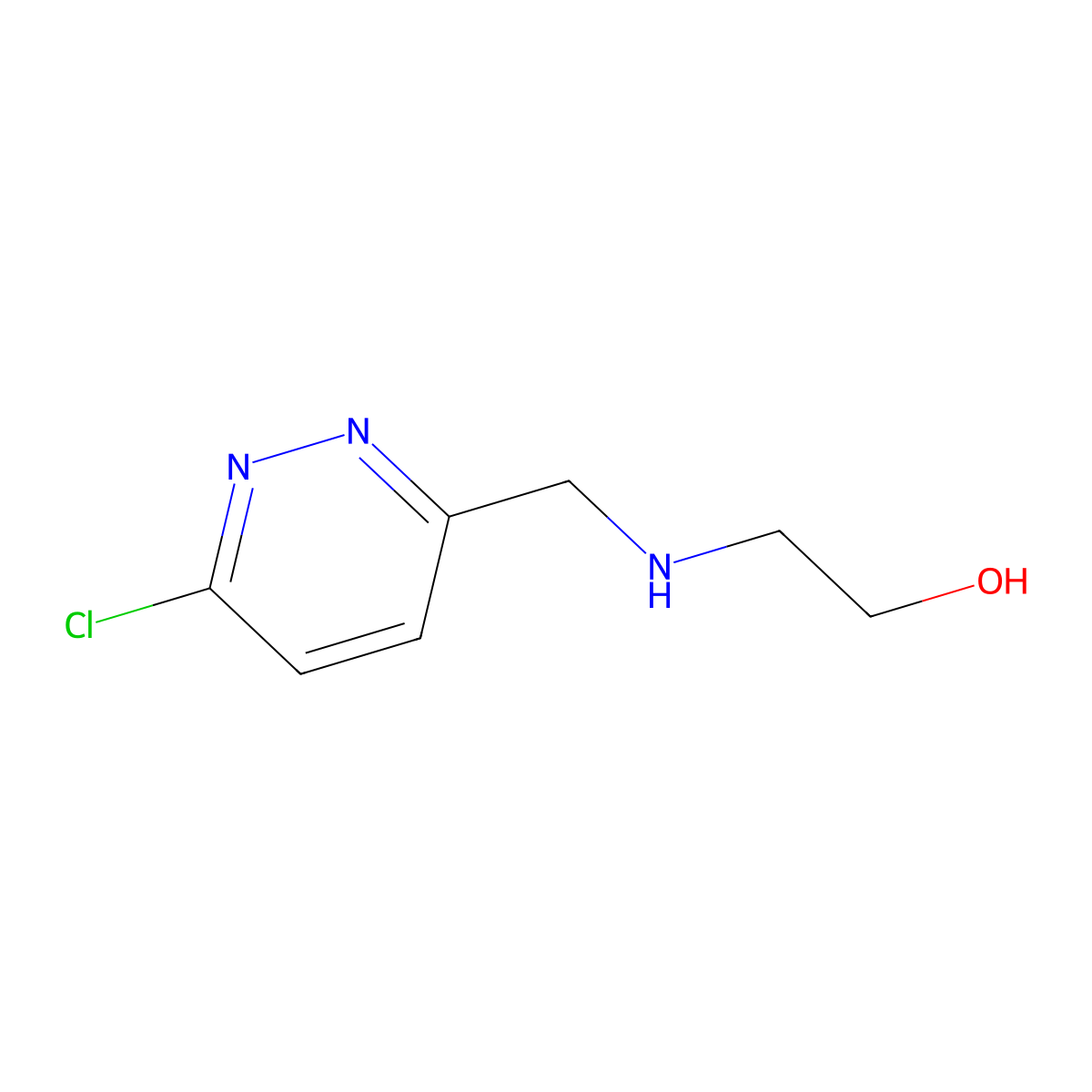2-[(6-Chloro-pyridazin-3-ylmethyl)-amino]-ethanol molecular structure, CAS 1353978-80-9