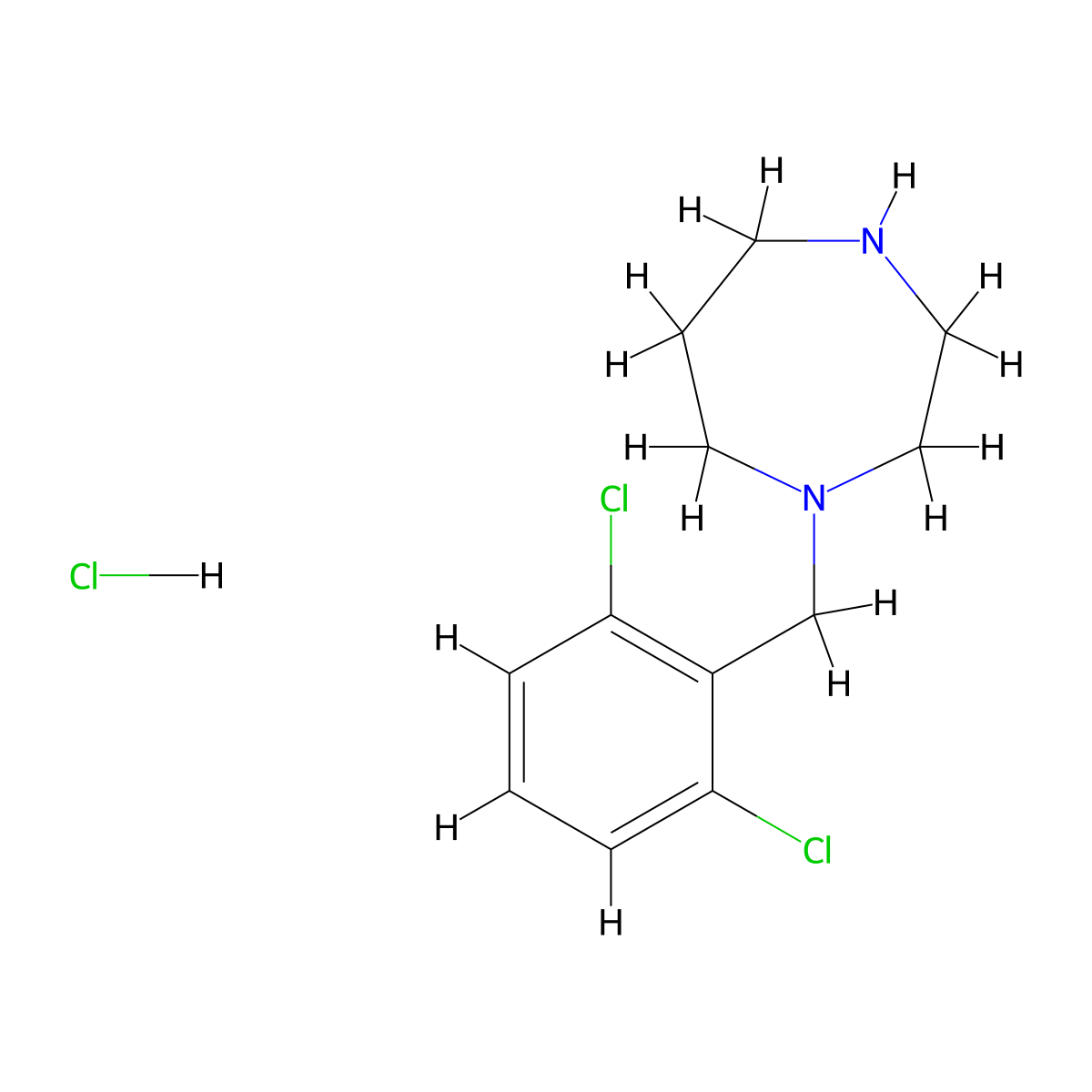 1-(2,6-Dichlorobenzyl)-1,4-diazepane hydrochloride molecular structure, CAS 1353978-93-4