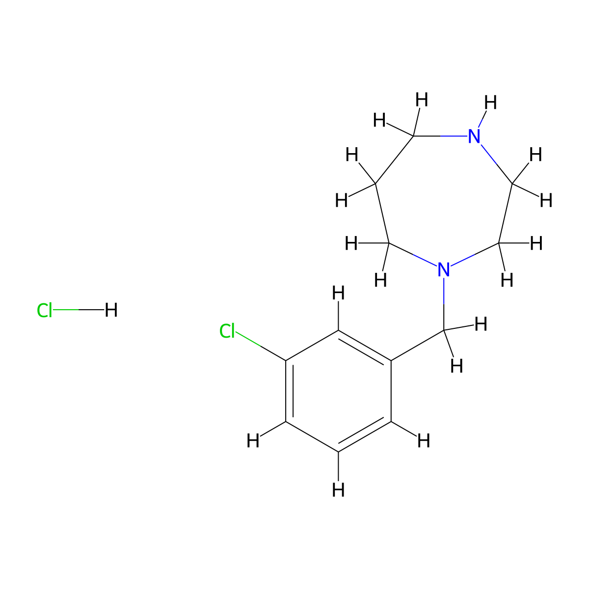 1-(3-Chlorobenzyl)-1,4-diazepane hydrochloride molecular structure, CAS 1353978-99-0