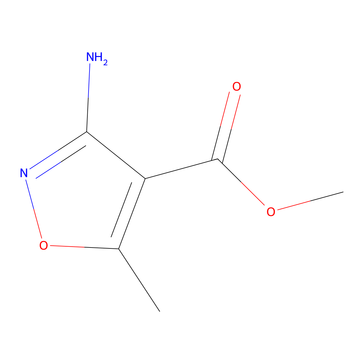 Methyl 3-amino-5-methyl-1,2-oxazole-4-carboxylate molecular structure, CAS 1353979-02-8