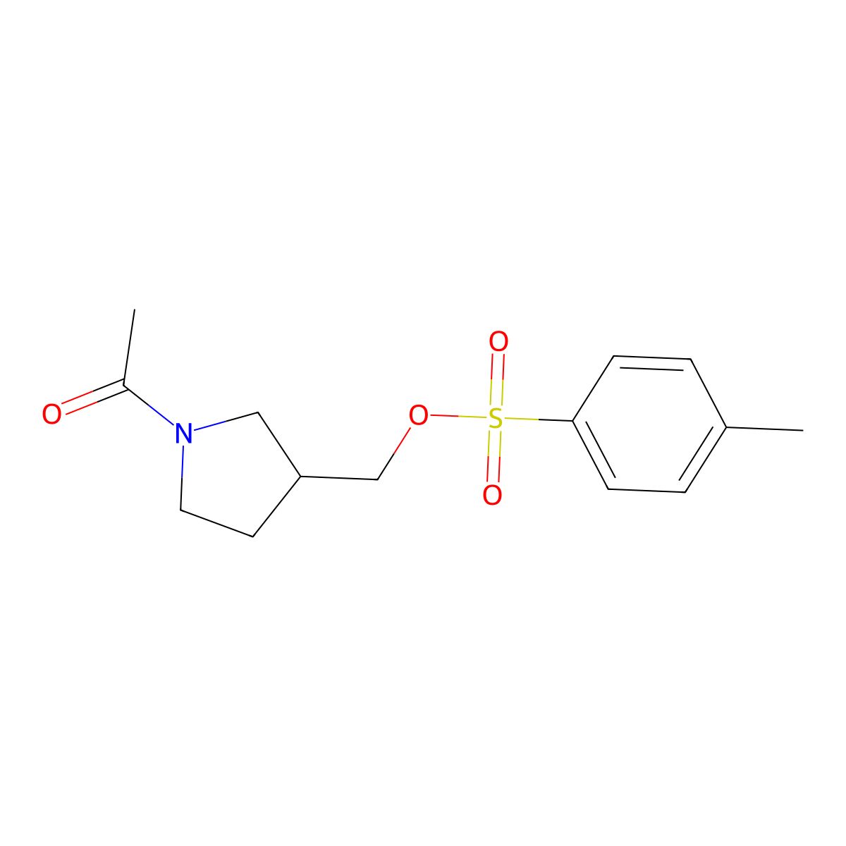 (1-Acetylpyrrolidin-3-yl)methyl 4-methylbenzenesulfonate molecular structure, CAS 1353979-05-1
