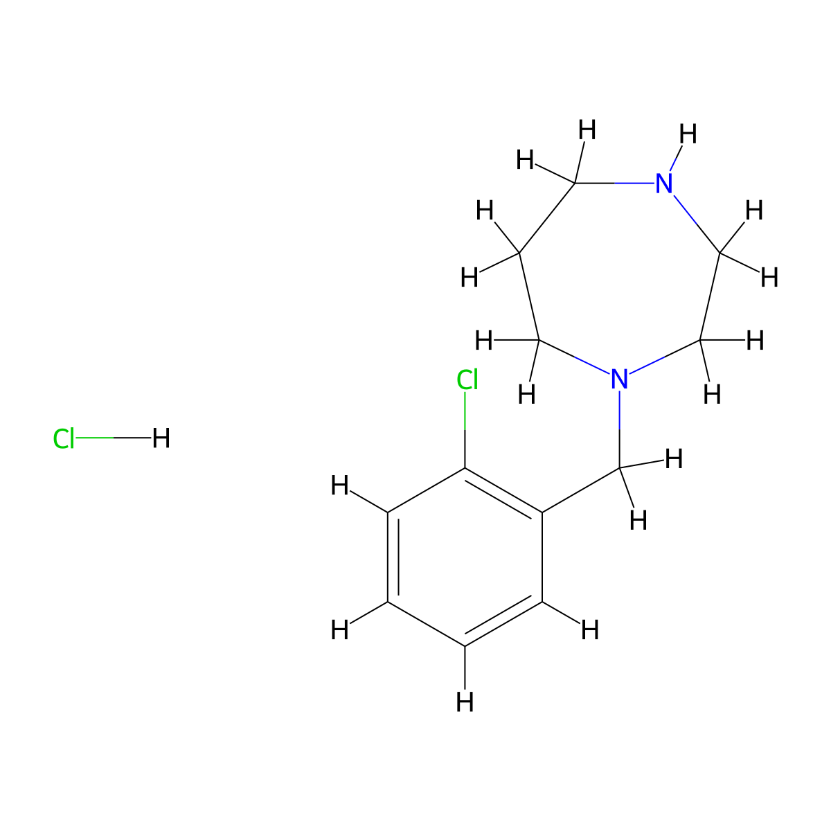 1-(2-Chlorobenzyl)-1,4-diazepane hydrochloride molecular structure, CAS 1353979-10-8
