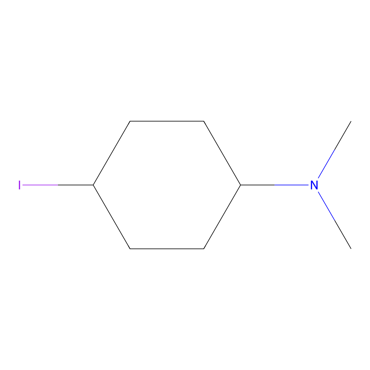 4-Iodo-N,N-dimethylcyclohexanamine molecular structure, CAS 1353979-12-0
