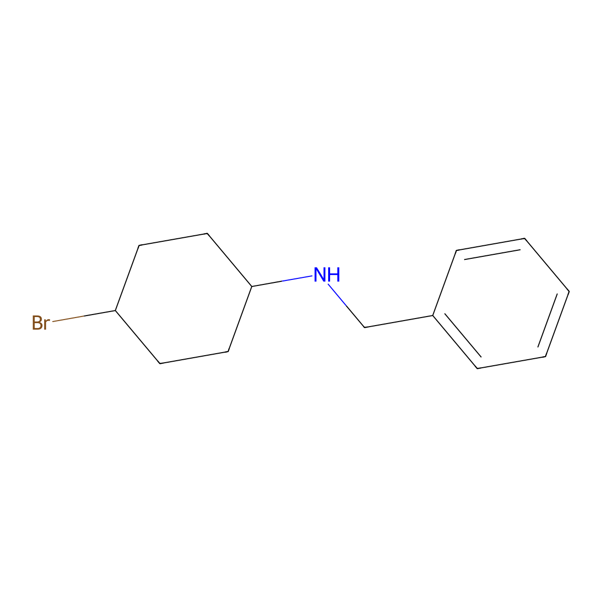 Benzyl-(4-bromo-cyclohexyl)-amine molecular structure, CAS 1353979-14-2