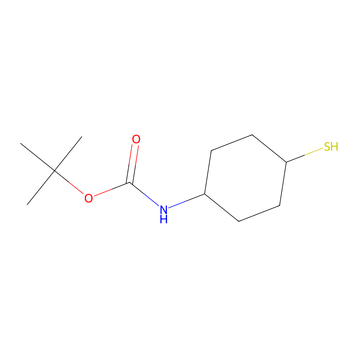 rac-tert-butyl N-((1s,4s)-4-sulfanylcyclohexyl)carbamate molecular structure, CAS 1353979-18-6