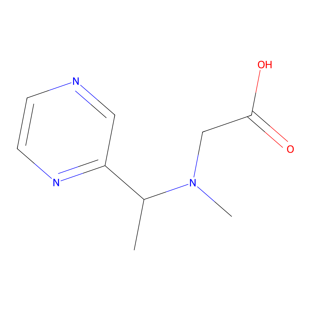 [Methyl-(1-pyrazin-2-yl-ethyl)-amino]-acetic acid molecular structure, CAS 1353979-30-2