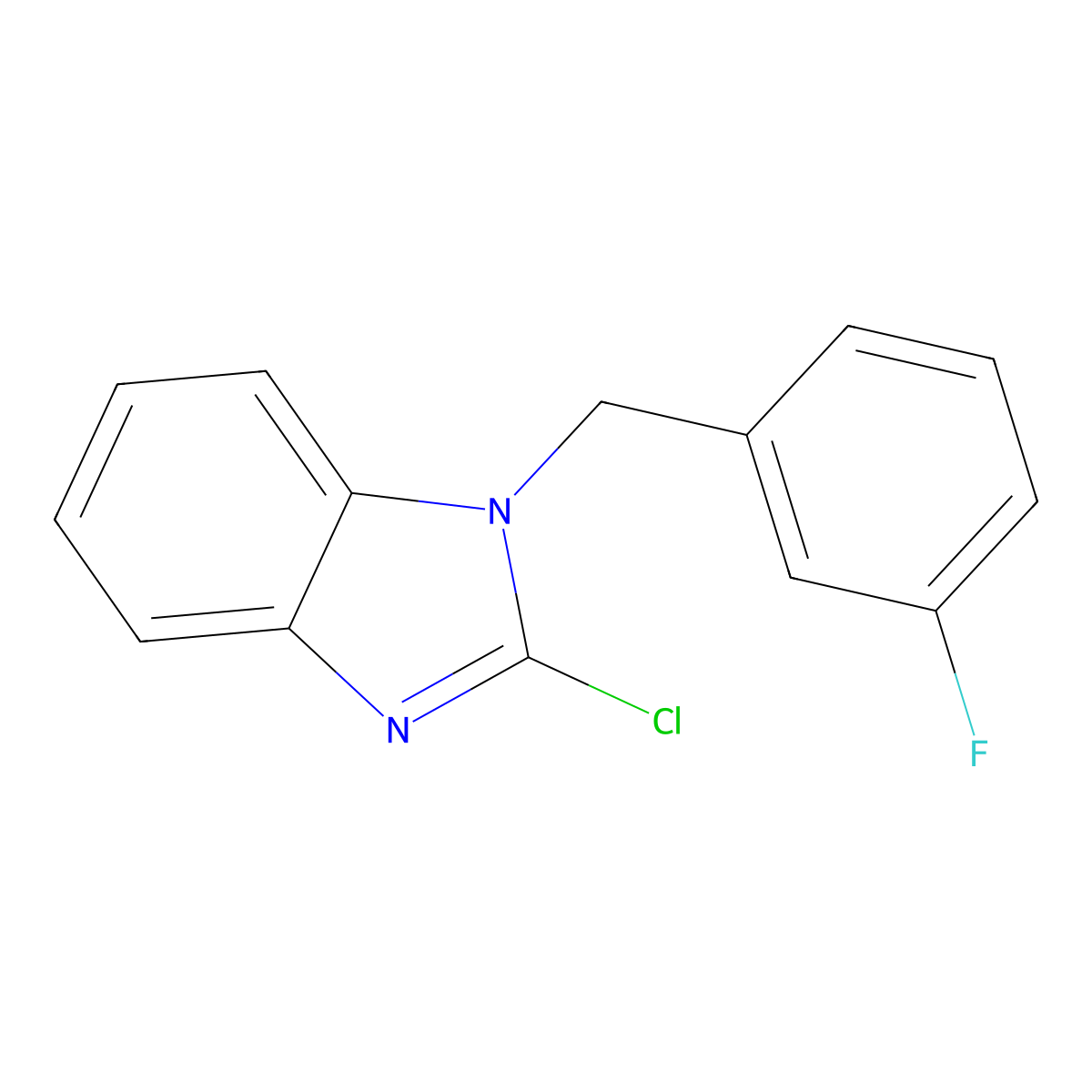 2-Chloro-1-(3-fluorobenzyl)-1H-benzo[d]imidazole molecular structure, CAS 1353979-32-4
