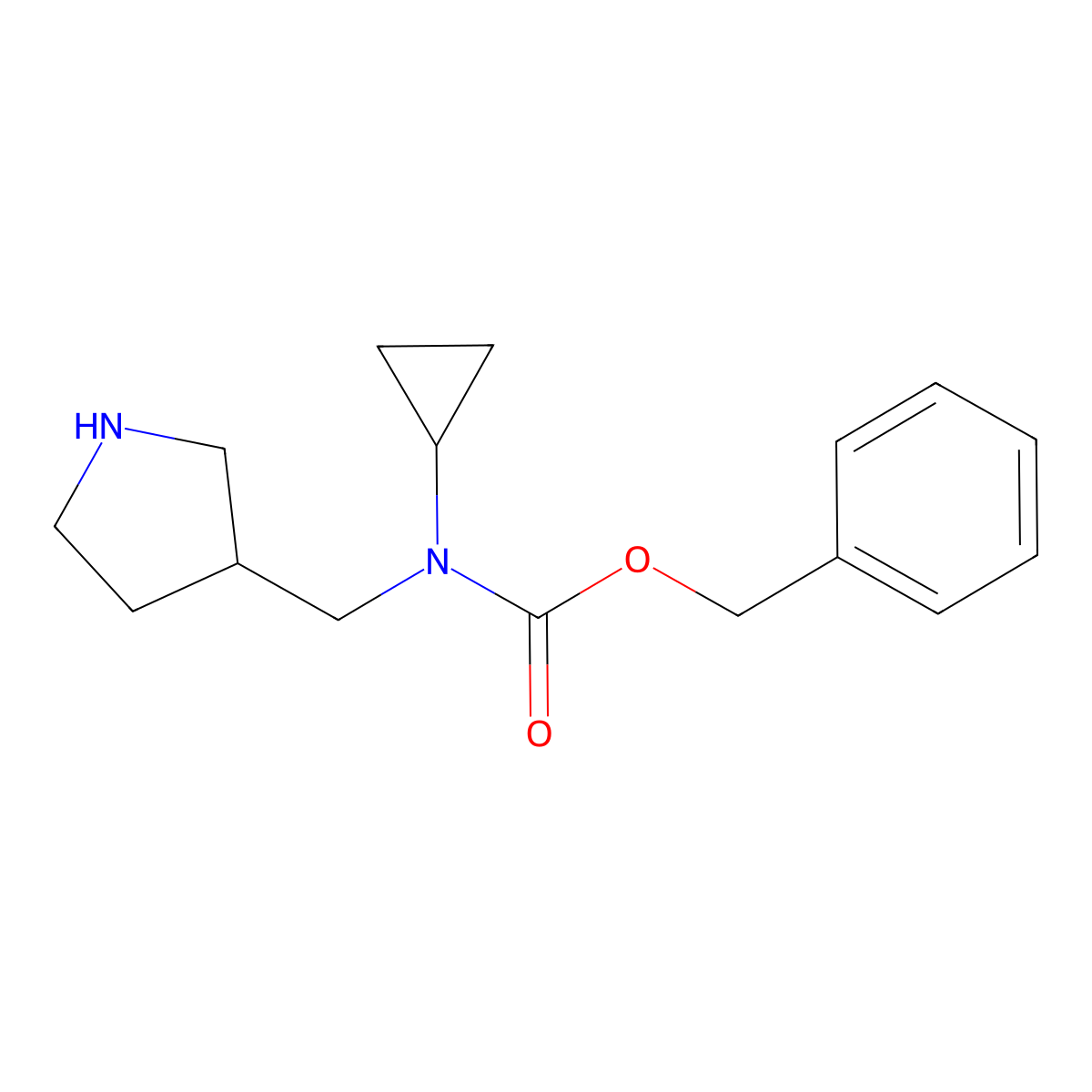 Cyclopropyl-pyrrolidin-3-ylmethyl-carbamic acid benzyl ester molecular structure, CAS 1353979-42-6