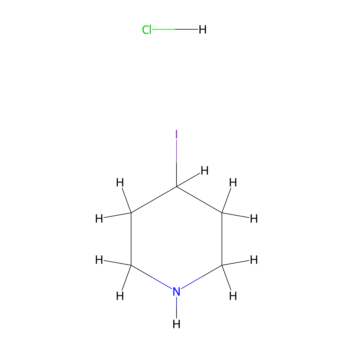 4-Iodopiperidine hydrochloride molecular structure, CAS 1353979-67-5