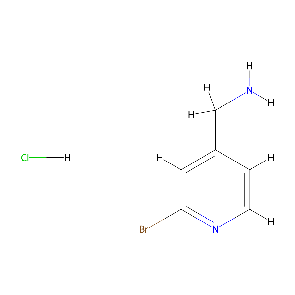 (2-Bromopyridin-4-yl)methanamine hydrochloride molecular structure, CAS 1353979-69-7