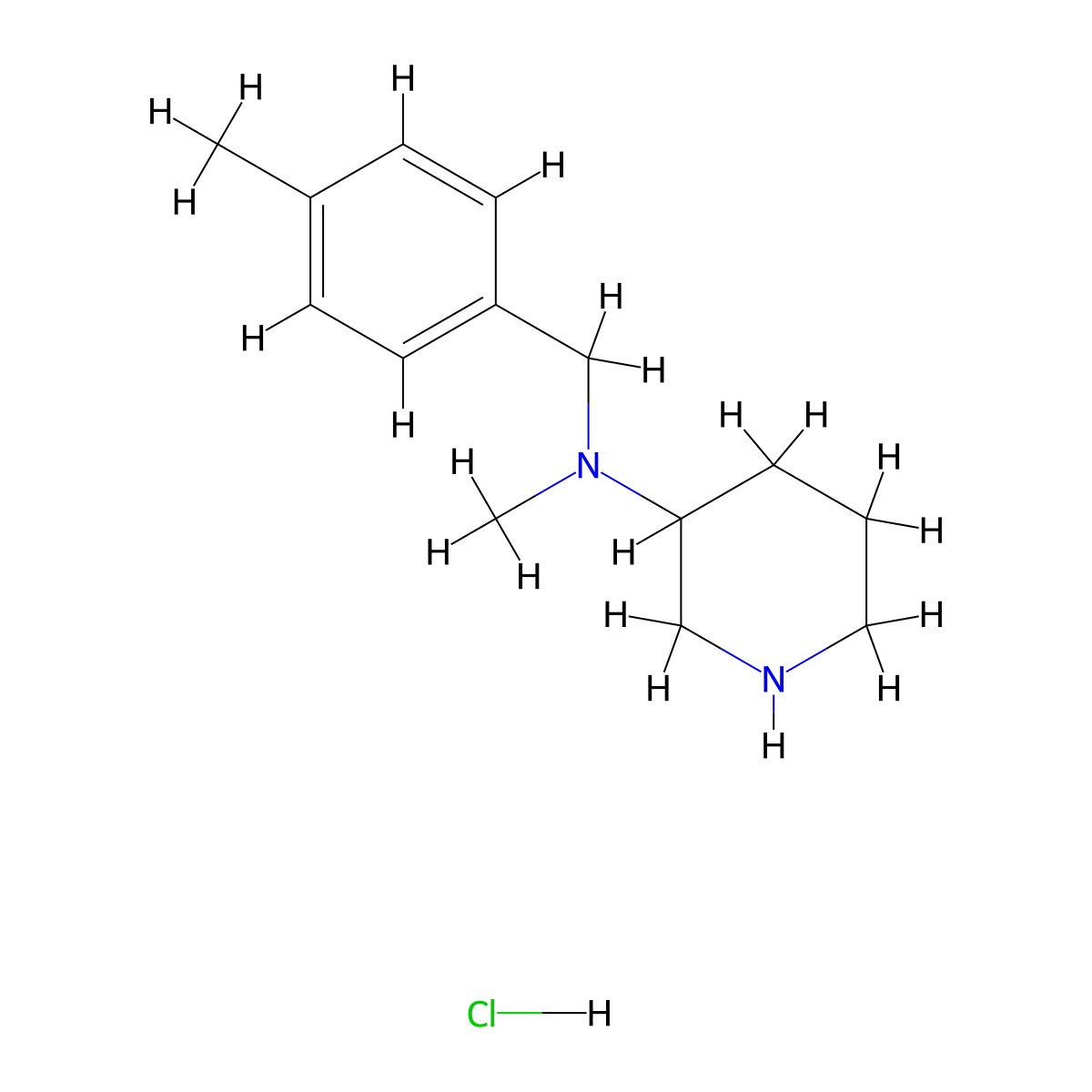 N-Methyl-N-(4-methylbenzyl)piperidin-3-amine hydrochloride molecular structure, CAS 1353979-74-4