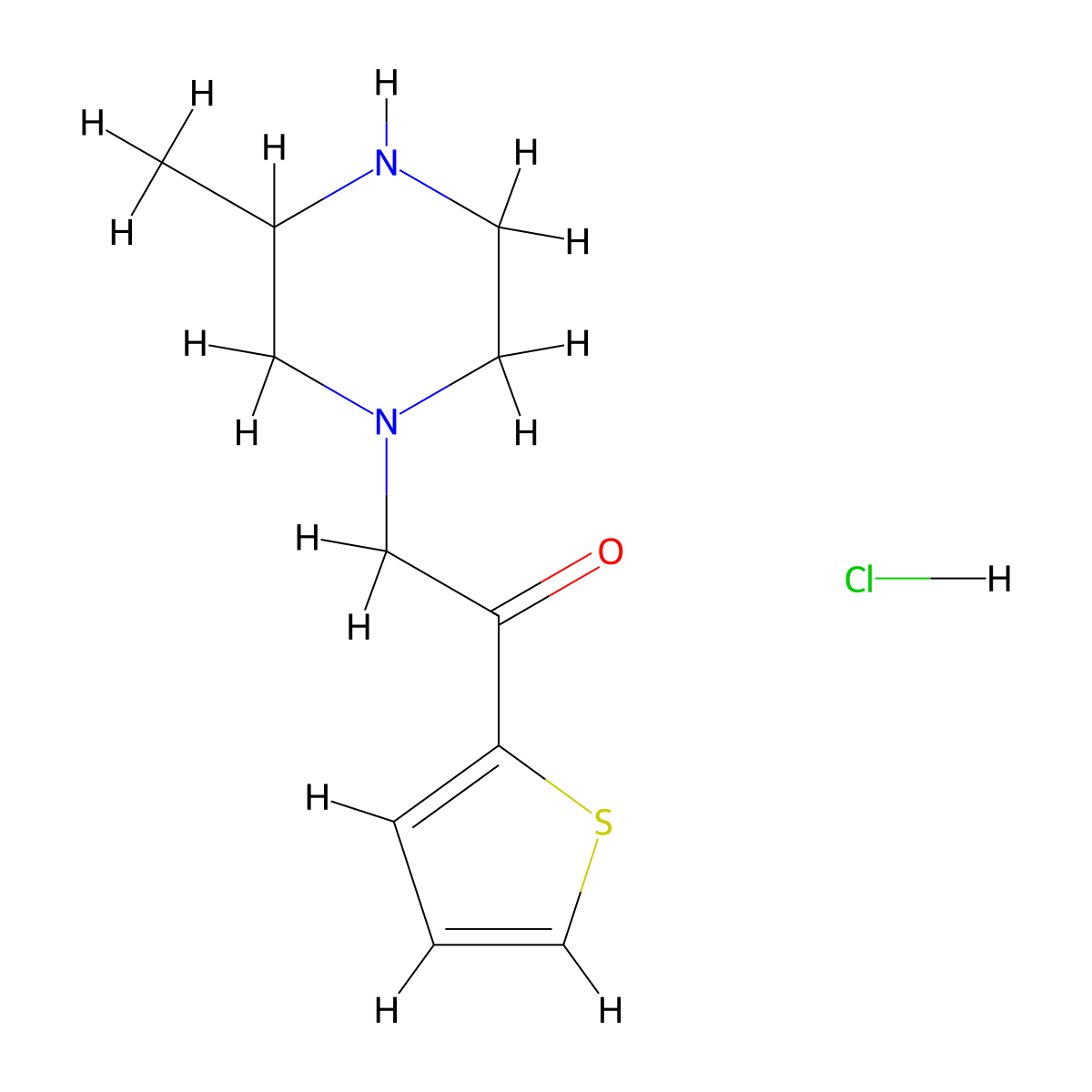 2-(3-Methylpiperazin-1-yl)-1-(thiophen-2-yl)ethanone hydrochloride molecular structure, CAS 1353979-85-7