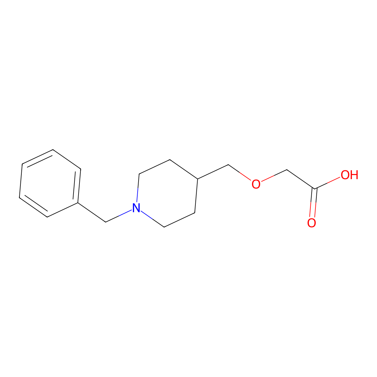 (1-Benzyl-piperidin-4-ylmethoxy)-acetic acid molecular structure, CAS 1353979-90-4