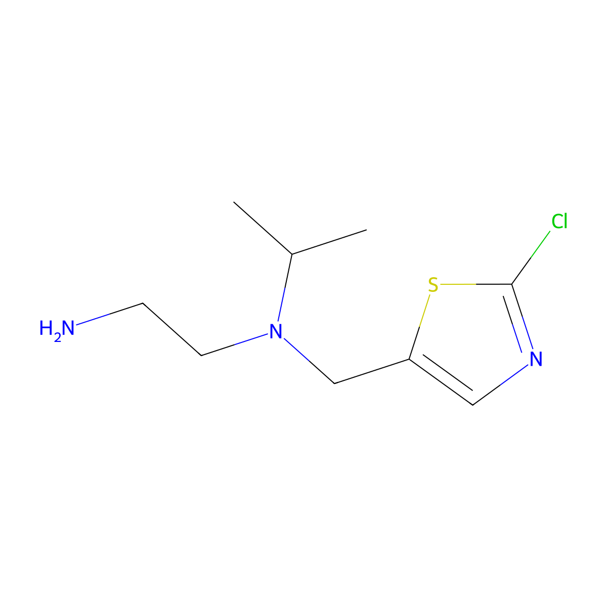 N1-((2-Chlorothiazol-5-yl)methyl)-N1-isopropylethane-1,2-diamine molecular structure, CAS 1353979-96-0