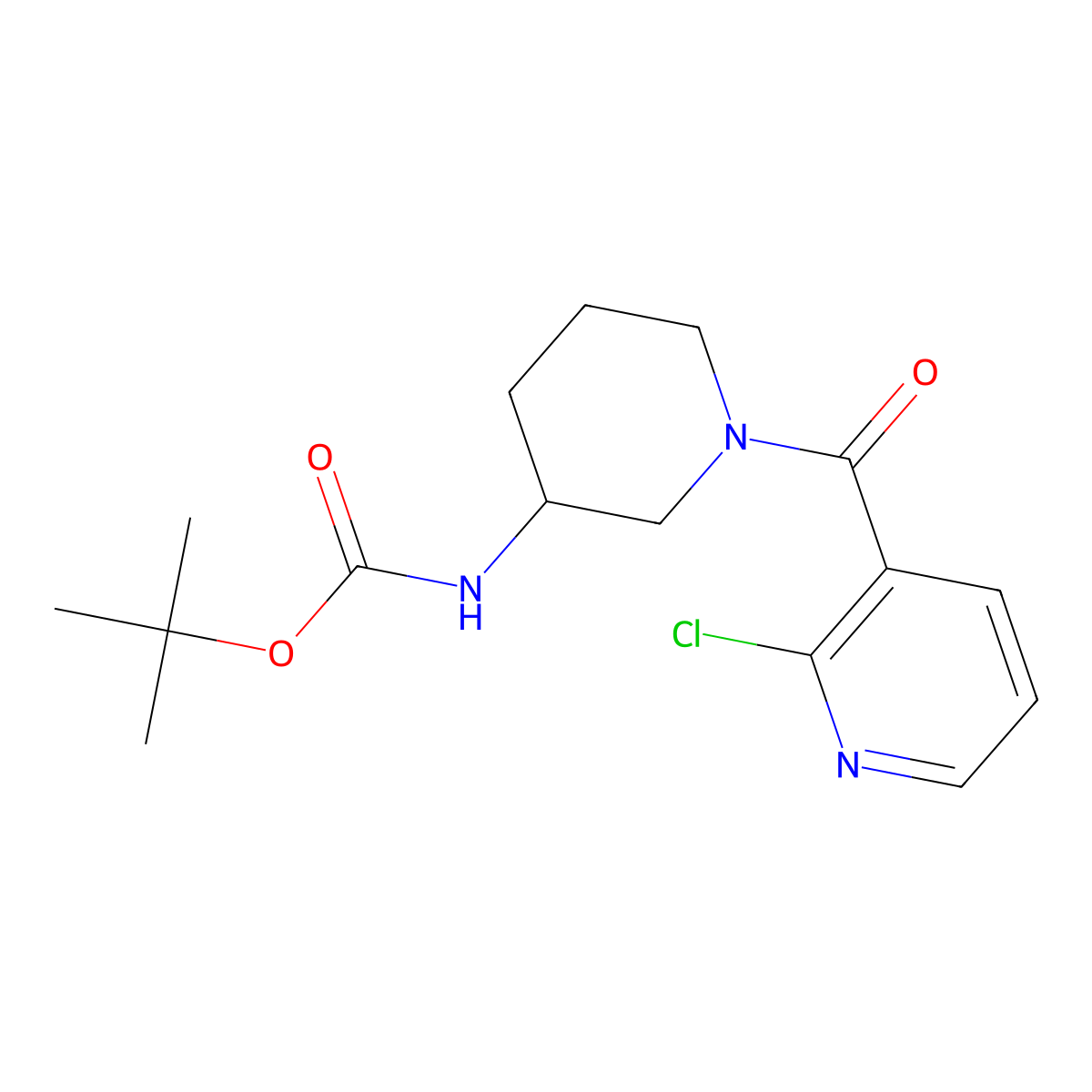 tert-Butyl (1-(2-chloronicotinoyl)piperidin-3-yl)carbamate molecular structure, CAS 1353979-97-1