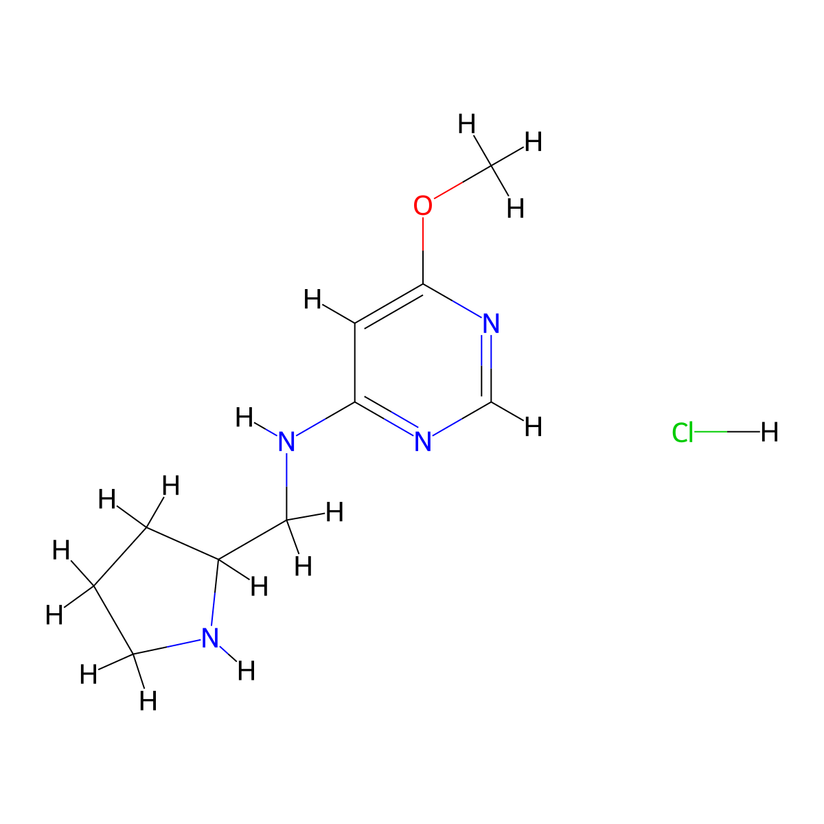 6-Methoxy-N-(pyrrolidin-2-ylmethyl)pyrimidin-4-amine hydrochloride molecular structure, CAS 1353980-10-5
