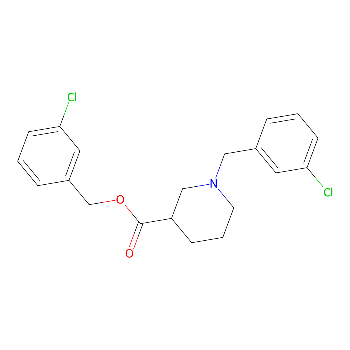 3-Chlorobenzyl 1-(3-chlorobenzyl)piperidine-3-carboxylate molecular structure, CAS 1353980-13-8