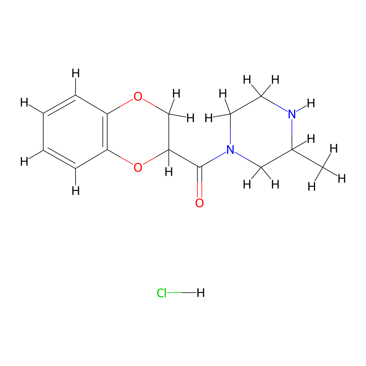 (2,3-Dihydrobenzo[b][1,4]dioxin-2-yl)(3-methylpiperazin-1-yl)methanone hydrochloride molecular structure, CAS 1353980-53-6