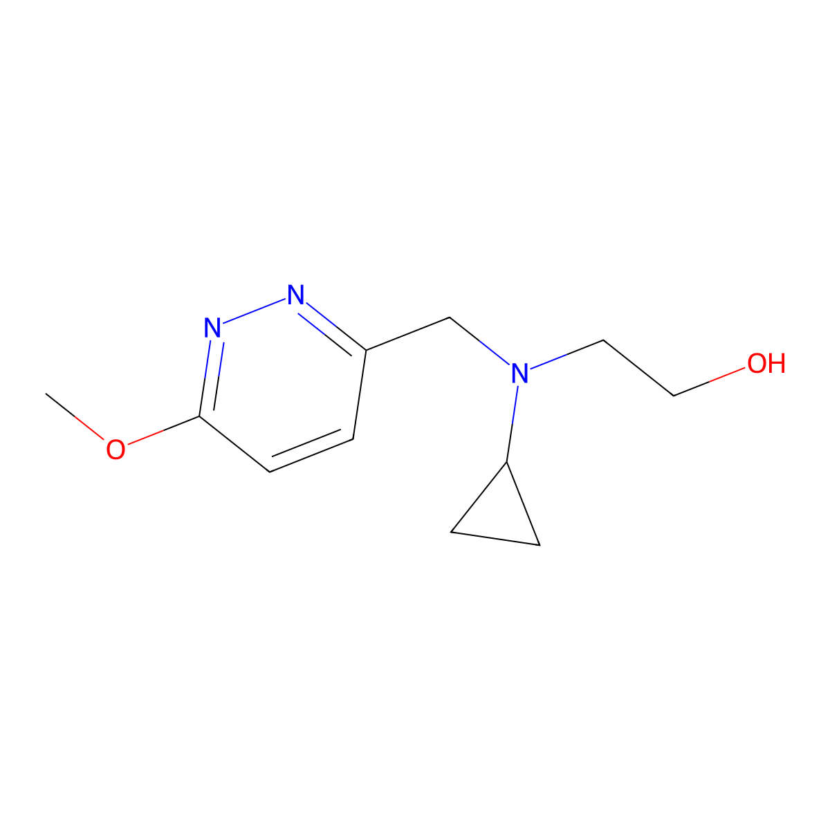 2-[Cyclopropyl-(6-methoxy-pyridazin-3-ylmethyl)-amino]-ethanol molecular structure, CAS 1353980-54-7
