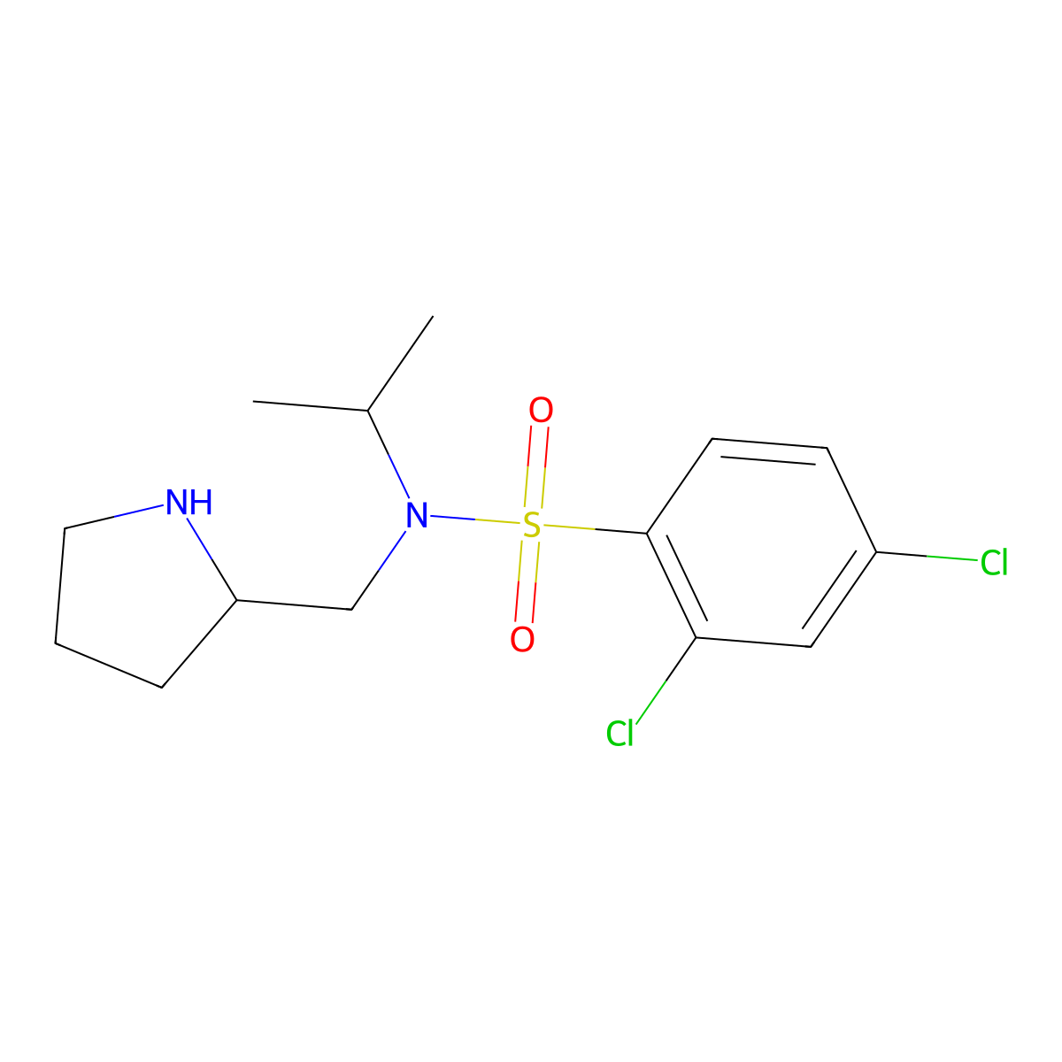 2,4-Dichloro-N-isopropyl-N-(pyrrolidin-2-ylmethyl)benzenesulfonamide molecular structure, CAS 1353980-76-3