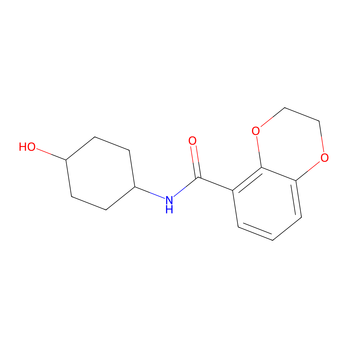 N-((1r,4r)-4-Hydroxycyclohexyl)-2,3-dihydrobenzo[b][1,4]dioxine-5-carboxamide molecular structure, CAS 1353980-87-6