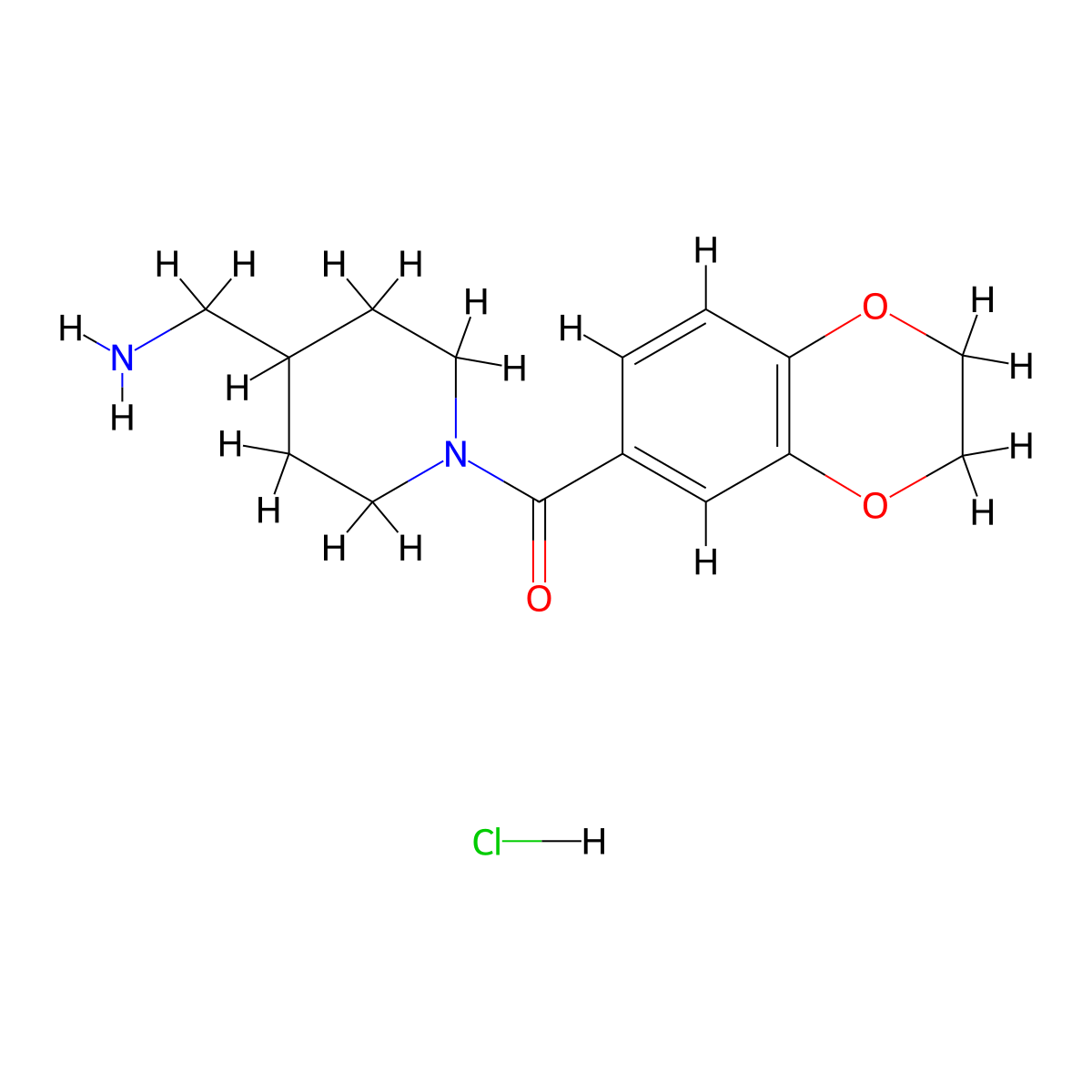 (4-(Aminomethyl)piperidin-1-yl)(2,3-dihydrobenzo[b][1,4]dioxin-6-yl)methanone hydrochloride molecular structure, CAS 1353980-89-8