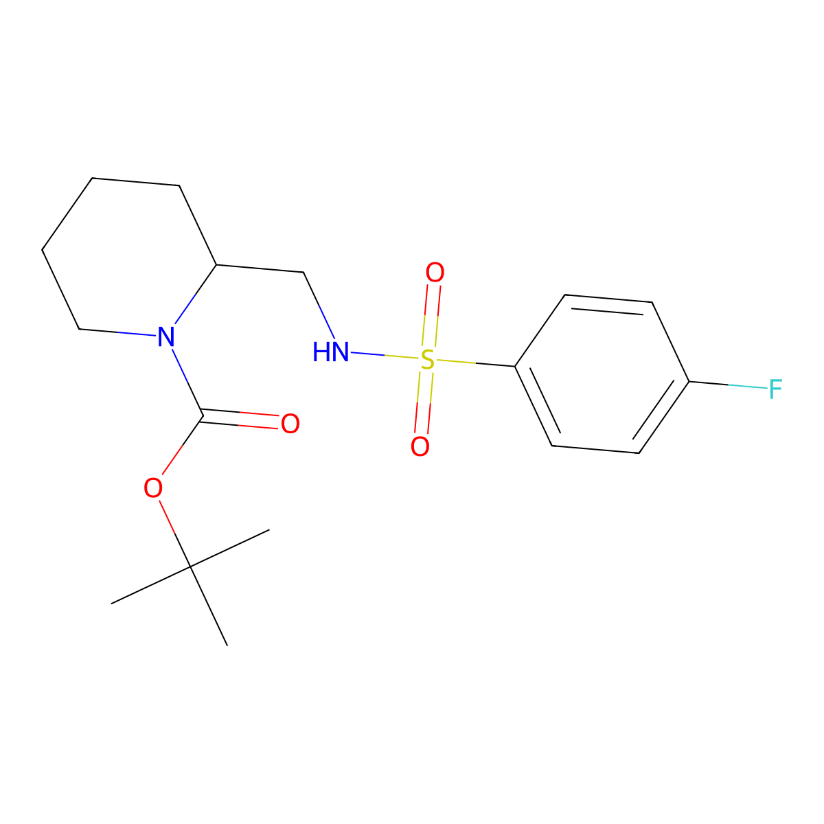 2-[(4-Fluoro-benzenesulfonylamino)-methyl]-piperidine-1-carboxylic acid tert-butyl ester molecular structure, CAS 1353980-93-4