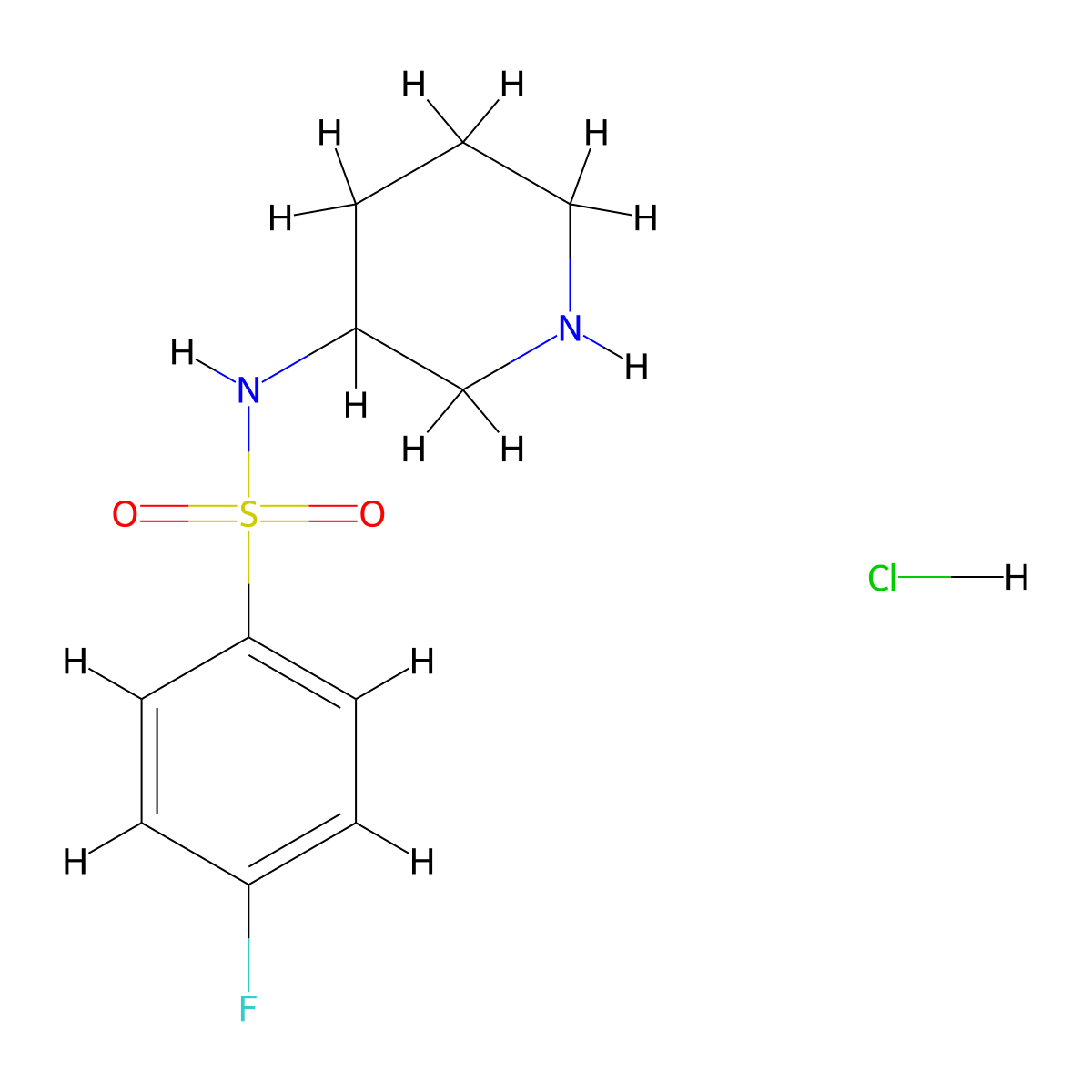 4-Fluoro-N-(piperidin-3-yl)benzenesulfonamide hydrochloride molecular structure, CAS 1353980-97-8