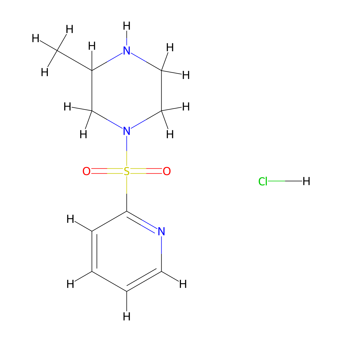 3-Methyl-1-(pyridin-2-ylsulfonyl)piperazine hydrochloride molecular structure, CAS 1353981-04-0