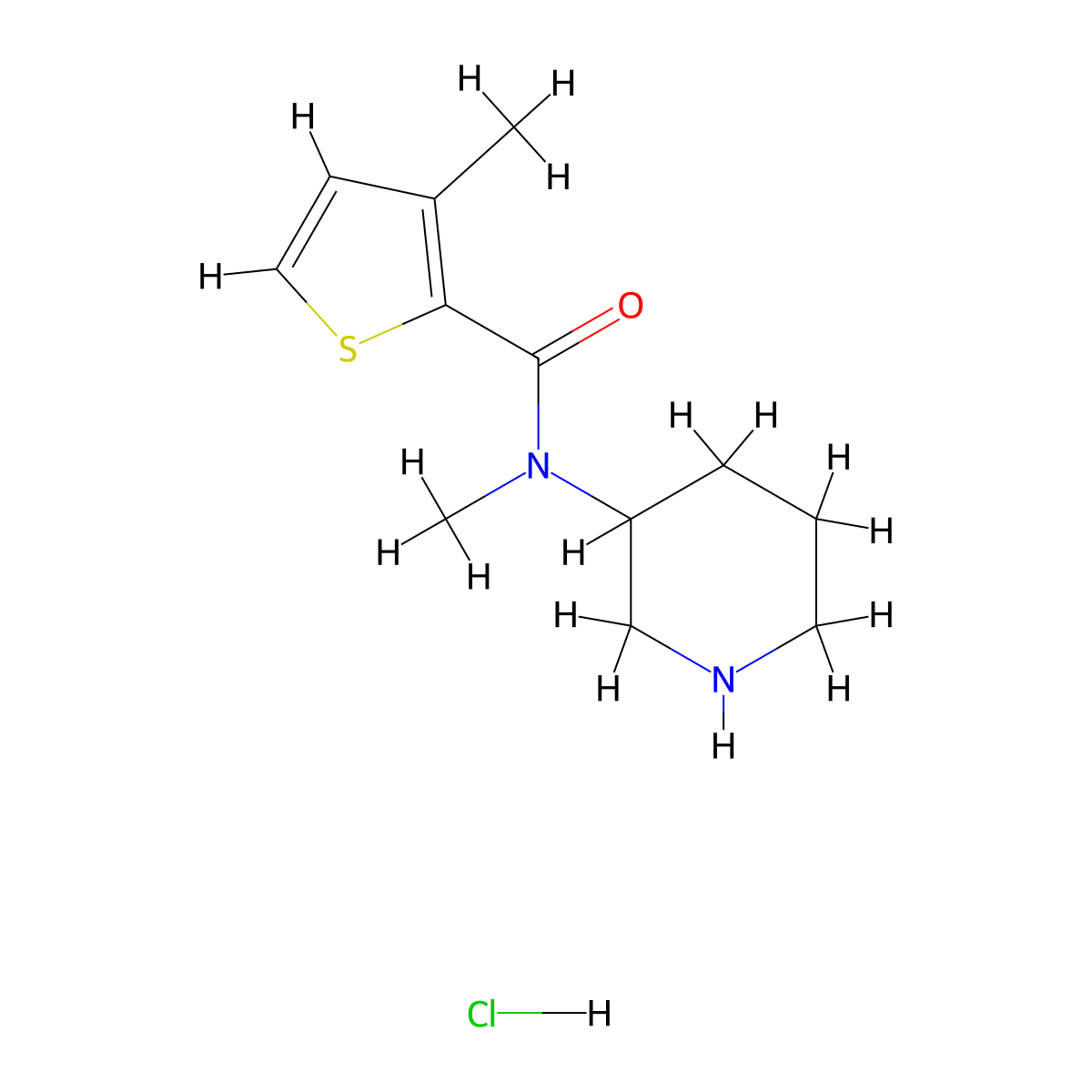N,3-Dimethyl-N-(piperidin-3-yl)thiophene-2-carboxamide hydrochloride molecular structure, CAS 1353981-59-5