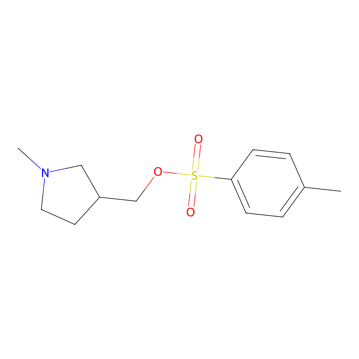 Toluene-4-sulfonic acid 1-methyl-pyrrolidin-3-ylmethyl ester molecular structure, CAS 1353981-77-7